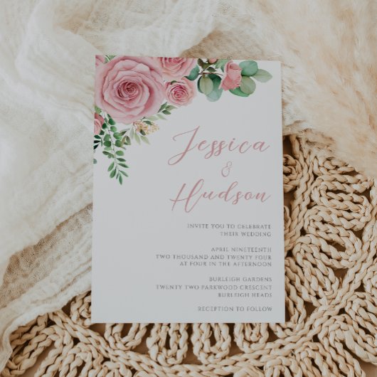 モダン赤面エレガンス結婚ボタニカル 招待状