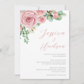 モダン赤面エレガンス結婚ボタニカル 招待状 (正面)