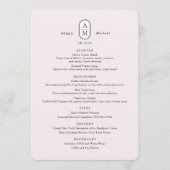 モダン赤面エレガントアーイニシャルシンプル結婚ズ メニュー (正面)