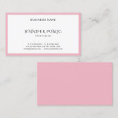 モダン赤面エレガントピンクホワイトクリーンテンプレートトップ 名刺 (正面/裏面)