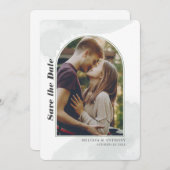 モダン赤面エレガント写真の日付の保存 (正面/裏面)