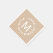 モダン赤面カスタムラウンドフレーミングモノグラム スタンダードカクテルナプキン (角)