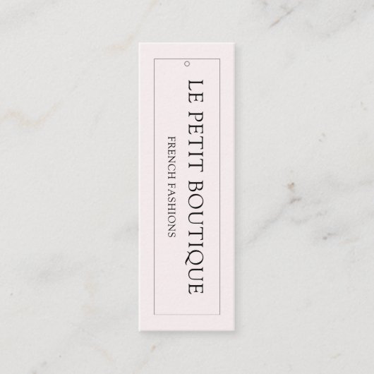 モダン赤面サイズぶら下がった表の価格ラベル スキニー名刺 (正面)