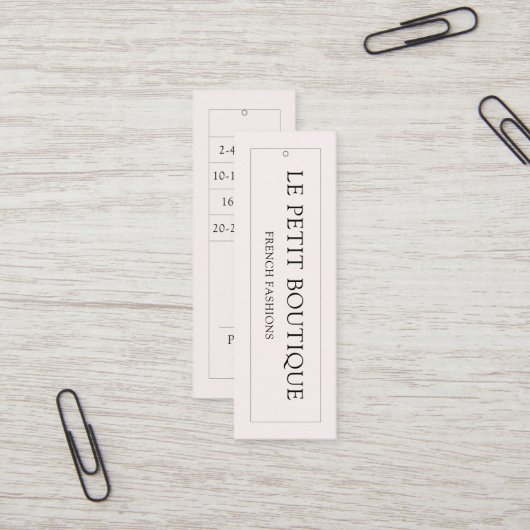 モダン赤面サイズぶら下がった表の価格ラベル スキニー名刺 (正面/裏面インサイチュ)