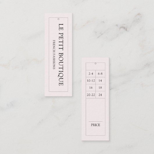 モダン赤面サイズぶら下がった表の価格ラベル スキニー名刺 (正面/裏面)