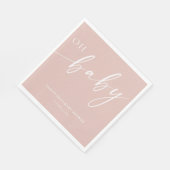 モダン赤面シンプルピンクああ赤ちゃん女の子の赤ちゃんシャワー スタンダードランチョンナプキン (角)