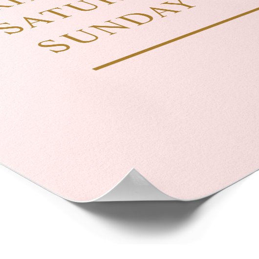 モダン赤面シンプルピンクビジネス開店時間 ポスター (角)