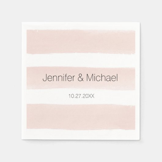 モダン赤面ストライプカクテルナプキン スタンダードカクテルナプキン (正面)