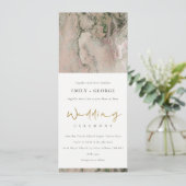 モダン赤面ダスキーバラ金箔瑪瑙結婚 招待状 (スタンド正面)