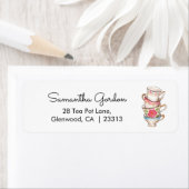 モダン赤面ティーパーティーブライダルシャワーアドレス ラベル (インサイチュ)