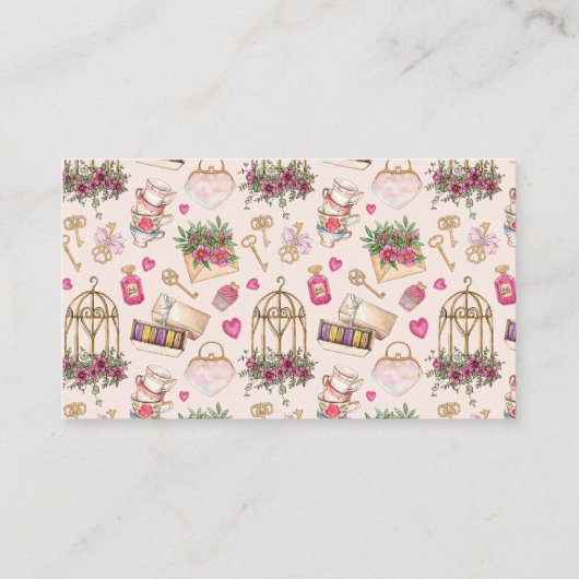 モダン赤面ティーパーティーブライダルワインラッフル エンクロージャーカード (裏面)