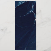 モダン赤面ネイビー大理石航海ののメ結婚ニュー メニュー (裏面)