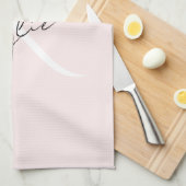 モダン赤面バラパーソナライズされたモノグラム名 –  キッチンタオル (四つ折り)