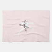 モダン赤面バラパーソナライズされたモノグラム名 –  キッチンタオル (横)