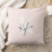 モダン赤面バラパーソナライズされたモノグラム名 – クッション (ブランケット)