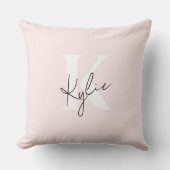 モダン赤面バラパーソナライズされたモノグラム名 – クッション (正面)