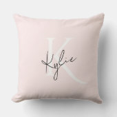 モダン赤面バラパーソナライズされたモノグラム名 – クッション (正面)