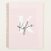 モダン赤面バラパーソナライズされたモノグラム名 –  プランナー手帳 (正面)