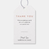 モダン赤面バラ結婚ズサンキューメッセージカード ギフトタグ (正面)