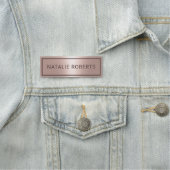 モダン赤面バラ金ゴールドヘア&メイクアップアーティストサロン 名札 (インサイチュ)