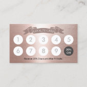 モダン赤面バラ金ゴールド美しいサロンロイヤリティ ロイヤリティカード (正面)