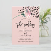 モダン赤面バラ（ブラック） | 結婚式招待状 招待状 (スタンド正面)