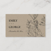 モダン赤面パステルラインスケッチフローラ座席表 名刺 (裏面)