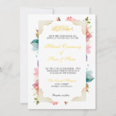 モダン赤面ピエレガントンクフローラメンディムスリム 招待状 (正面)