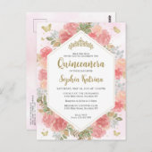 モダン赤面ピガーリーンクフローラ金ゴールドキンセアニラ ポストカード (正面/裏面)