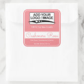 モダン赤面ピシンプルンククのスクエア縁どロゴ画像 スクエアシール (バッグ)