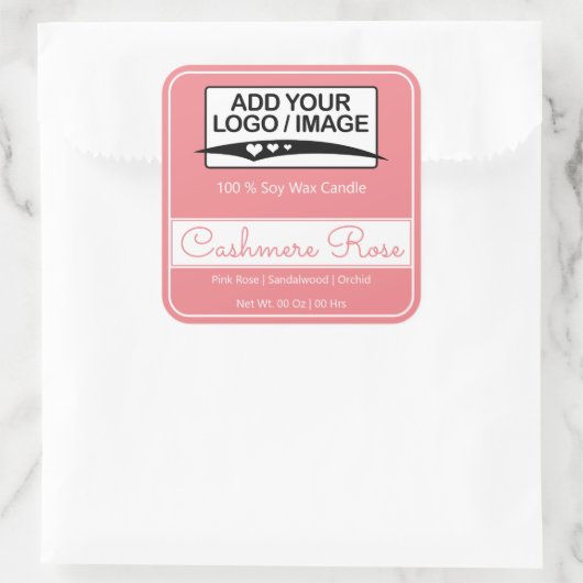 モダン赤面ピシンプルンククのスクエア縁どロゴ画像 スクエアシール (バッグ)