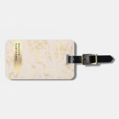 モダン赤面ピフェイクンク金箔ブラシ付きメタル ラゲッジタグ (正面横)