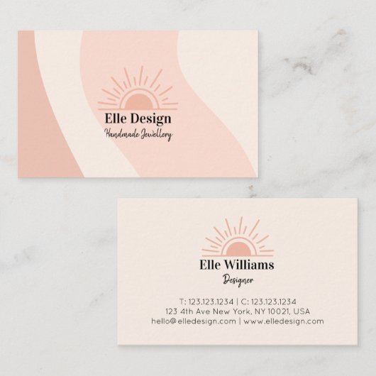 モダン赤面ピフェミニンンクトレンディーボホサン 名刺 (正面/裏面)