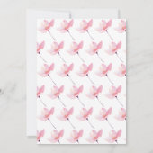 モダン赤面ピンクさくらんぼブロッサムフローラ誕生日 招待状 (裏面)