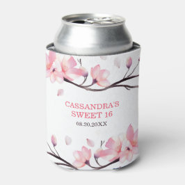モダン赤面ピンクさくらんぼブロッサム桜誕生日 缶クーラー