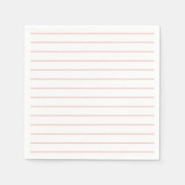 モダン赤面ピンクと白ストライプ色エレガント スタンダードカクテルナプキン