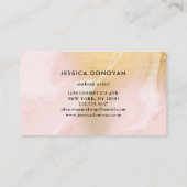 モダン赤面ピンクと金ゴールドフェイク大理石 | 化粧 名刺 (裏面)