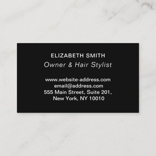 モダン赤面ピンクのメイクアップヘアプロフェッショナル 名刺 (裏面)