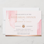 モダン赤面ピンクの水彩ブラシストローク 招待状 (正面)