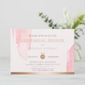 モダン赤面ピンクの水彩ブラシストローク 招待状 (スタンド正面)