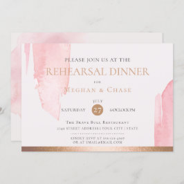 モダン赤面ピンクの水彩ブラシストローク 招待状