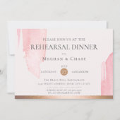 モダン赤面ピンクの水彩ブラシストローク 招待状 (正面)