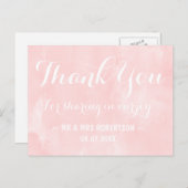 モダン赤面ピンクの水感謝してい色ユー ポストカード (正面/裏面)