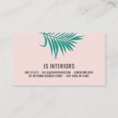モダン赤面ピンクの熱帯グリーン離れミニマリスト 名刺 (裏面)