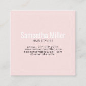 モダン赤面ピンクの繰り返し文字 スクエア名刺 (裏面)