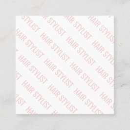 モダン赤面ピンクの繰り返し文字 スクエア名刺