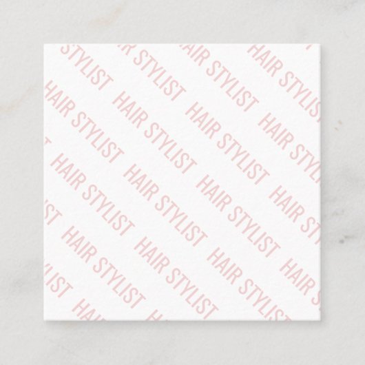 モダン赤面ピンクの繰り返し文字 スクエア名刺 (正面)