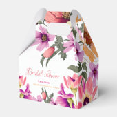 モダン赤面ピンクの野の花#4ブライダルシャワー フェイバーボックス (正面サイド)