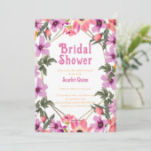 モダン赤面ピンクの野の花#4ブライダルシャワー 招待状 (スタンド正面)