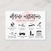 モダン赤面ピンクアフターケアカードまつげ延長 名刺 (正面)